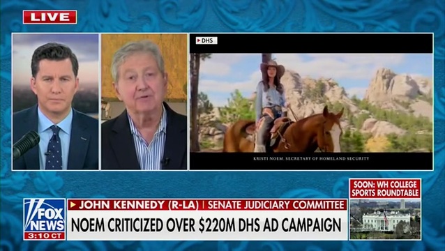 Sen. Kennedy: Trump Was Mad as a ‘Mama Wasp’ over DHS Sec. Kristi Noem’s ‘Spending Porn’