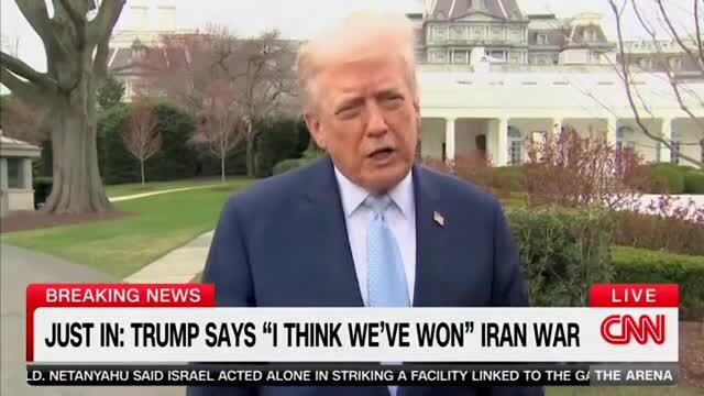 Trump: ‘I Think We’ve Won’ Iran War