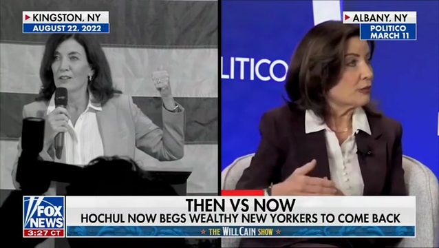 Fox News Plays Side-by-Side Videos of Kathy Hochul Bashing Wealthy New Yorkers, then Begging Them to Come Back