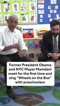 CBS: Fmr. Pres. Obama and N.Y.C. Mayor Mamdani Read and Led a Sing-Along at a Child Care Center, After Meeting for the First Time