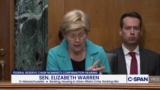 Sen. Warren to Kevin Warsh: ‘Are You Refusing to Tell Us if You Have Investments … in Vehicles Set up to Advance Jeffrey Epstein?’