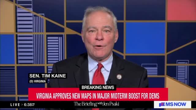 Sen. Tim Kaine: Virginians Stood up to Trump’s Tyranny After They Approve New Maps