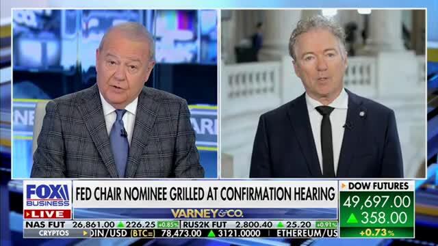 Rand Paul: I Don’t Think There’s Any Evidence That Kevin Warsh Is ‘in the Bag for Any Politician’
