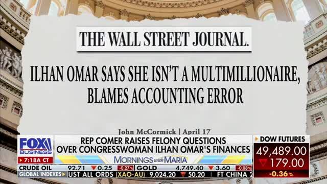 Rep. Comer: Ilhan Omar’s ‘Fingerprints Are All Over a Lot of This Somali Fraud’