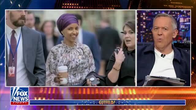 Gutfeld: To Ilhan Omar’s Credit, She Just Brushed off Reporter’s Question on Her Net Worth Instead of Gutting Him ‘with a Machete’