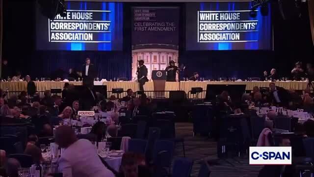 Wide Shot of Ballroom as Loud Bangs Are Heard and Trump Is Evacuated from the W.H. Correspondents’ Association Dinner