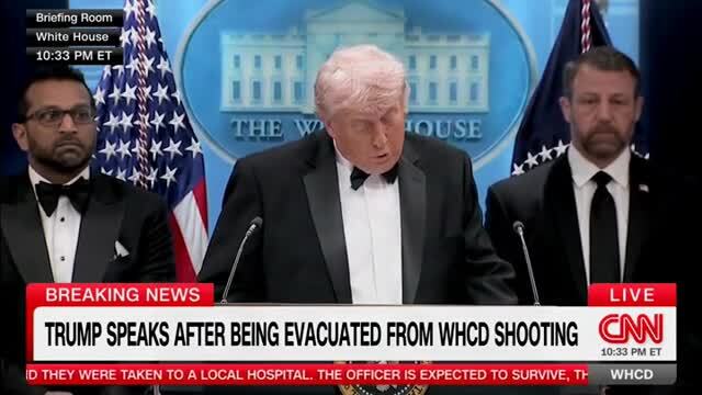 Trump on Gunshot at WHCA: An Officer Was Shot but Saved by a Bulletproof Vest, I Spoke to Him and He‘s Doing Great