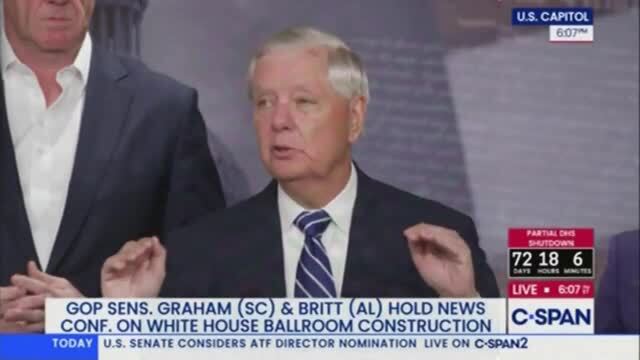 Lindsey Graham Announces Legislation to Build W.H. Ballroom: Underneath ‘Will Be Infrastructure That’s National Security Centric’