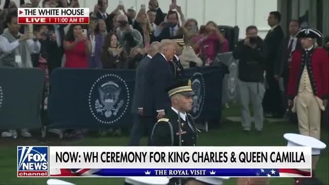 Trump and King Charles III Process Before American Troops During a W.H. Welcome Ceremony