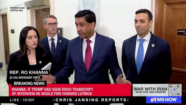 Ro Khanna: If Howard Lutnick’s Epstein Testimony Was Videotaped, President Trump Would Fire Him