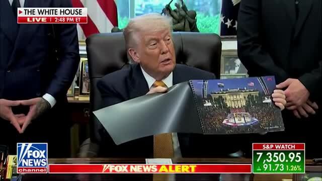 Trump Hypes up White House UFC Fights During Impromptu Oval Office Pool Spray: ‘Hardest Ticket I’ve Ever Had’