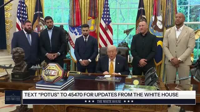 Trump Welcomes UFC Fighters at Oval Office Amid June Fight on W.H. Lawn: ‘There Are No People Tougher in Sports Than the People Behind Me’