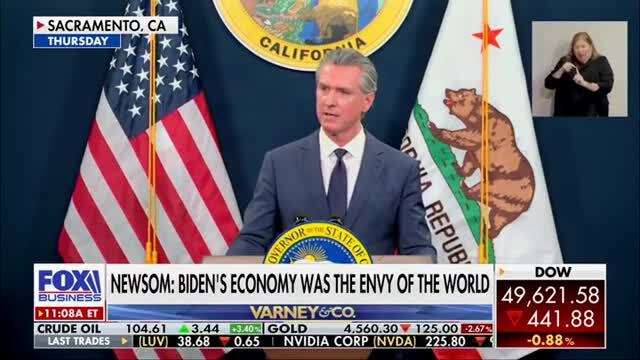 Newsom: Biden’s Economy ‘Was the Envy of the World,’ Jobs Were Booming, Inflation Was Cooling