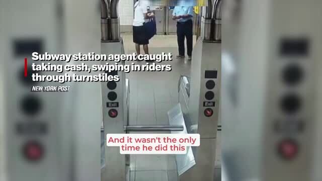 NYC Subway Guard Hired to Fight Fare Evasion Caught on Camera Taking Cash to Open Gates