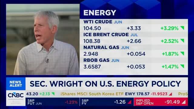 Energy Sec. Wright: The U.S. Is Going to Continue to Grow Our Supply of Crude Oil and Refined Products