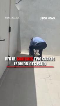 HHS Secretary RFK Jr. Shared a Video of Him Grabbing ‘Two Black Racer Snakes’ Off Dr. Mehmet Oz’s Patio While His Wife Warns Him to Stop