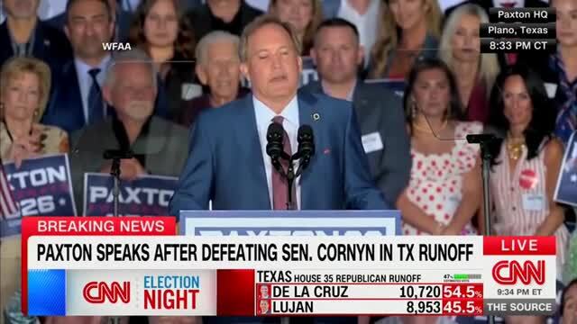 Ken Paxton on Winning Texas GOP Primary Runoff: ‘We Just Made History’