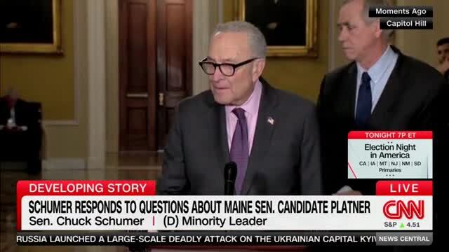 Chuck Schumer Dodges Five Straight Questions About Graham Platner with Canned Line