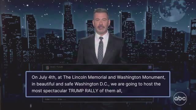 Kimmel Mocks Trump’s Planned July 4th Fireworks: ‘He’s Gonna Burn Down the White House, Isn’t He?’