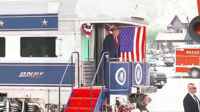 Trump Arrives in Medora, North Dakota Aboard the ‘Freedom250 Train’ Where He’s Greeted by a Large Crowd of Supporters
