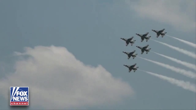 Fox News: Spectators at the Great American State Fair Pause to Watch U.S. Fighter Aircraft Thunder Across the Sky