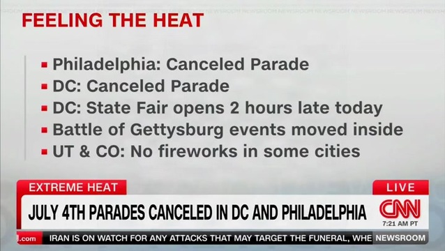 CNN: July 4th Parades Canceled in D.C. and Philadelphia