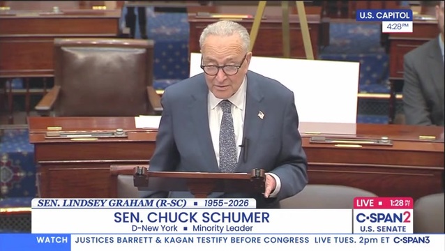 Chuck Schumer: ‘My Prayers and Those of My Family Are with Senator Graham‘s Family, Staff, and Friends’