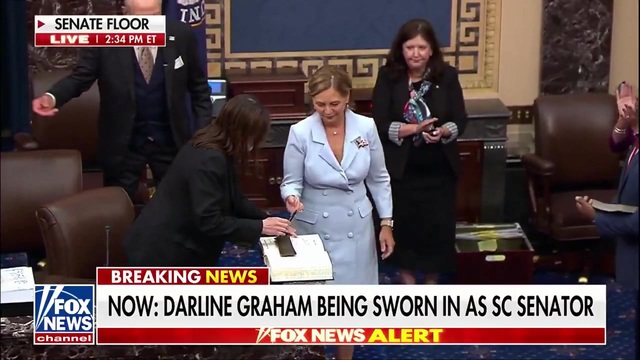 Darline Graham Nordone Takes the Oath of Office as South Carolina’s Newest Senator, Filling the Seat Left Vacant by Her Late Brother, Lindsey Graham