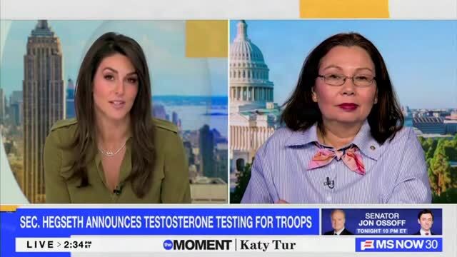 Sen. Duckworth on Hegseth’s Testosterone Deficiency Screening of the Military: ‘Sounds Like Gender-Affirming Care to Me’