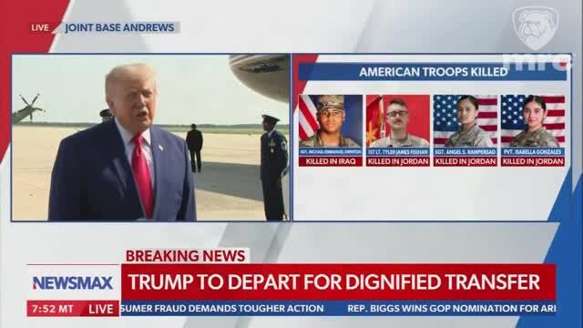 President Trump’s Message to the Families He’s Visiting with at Dover for the Dignified Transfer: ‘All I’m Going to Say Is We Love You’