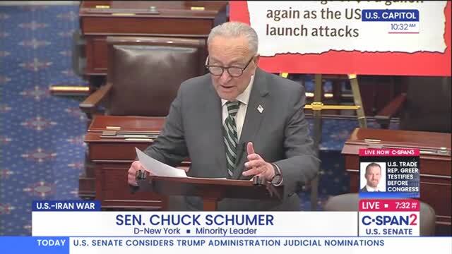 Schumer: ‘What Kind of Bubble Does [Trump] Live in’ If He Thinks People Are Impressed with His Handling of the Iran War?