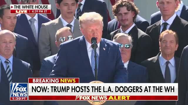 Trump to the 2025 World Series Champion L.A. Dodgers: I’m Thrilled to Say Welcome Back to the W.H., ‘Maybe I’ll See You Again Next Year, I Hope’