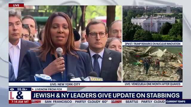 AG Letitia James on NYC Stabbings: It’s Important that We Reaffirm that Hate and Violence Have No Place in New York