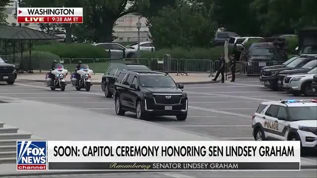 The Late Sen. Lindsey Graham’s Motorcade Arrives at the U.S. Capitol as Washington Begins Honoring His Life and Legacy