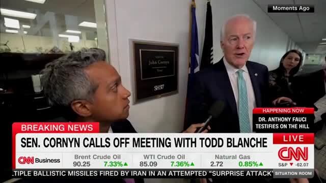 John Cornyn on Todd Blanche: ‘I Am Not Prepared to Vote Yes’
