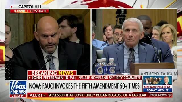 Sen. Fetterman to Dr. Fauci: ‘We Should Really Be Willing to Pursue Truth No Matter Where [Covid] May Have Emerged’
