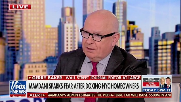 Gerry Baker: Mamdani’s Doxing of NYC Homeowners ‘Will Do Massive Damage’