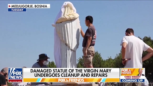 A Man Was Arrested After Allegedly Vandalizing the Virgin Mary Statue at the Catholic Pilgrimage Site in Bosnia, Covering It with Black Paint