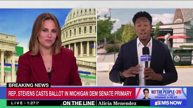 MS NOW: Rep. Stevens Casts Ballot in Michigan Dem Senate Primary