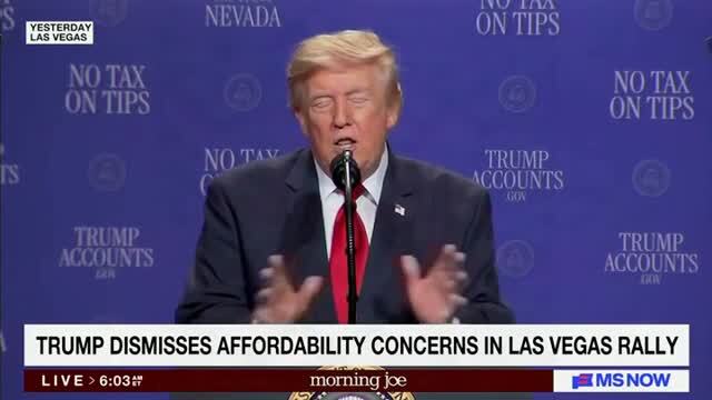 Trump Dismisses Affordability Concerns in Las Vegas Rally