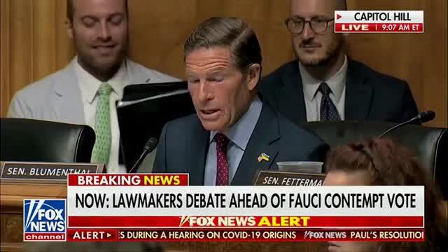 Sen. Blumenthal: If This Committee Is Really Interested in Truth, It Will Seek to Provide Fauci with Immunity from Prosecution