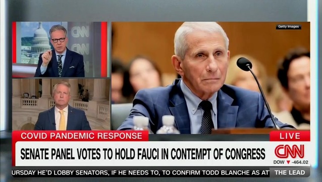 ‘The Things You‘re Saying Are Speculative’: CNN’s Tapper to Sen. Marshall Saying Fauci Wanted a Nobel Prize
