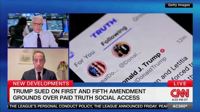 Anderson Cooper Says It’s Shameful for Trump to Be Offering Early Access to Social Media Posts for $100,000 a Month