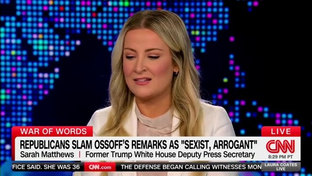 Sarah Matthews: ‘A Little Rich’ for Republicans ‘Clutching Their Pearls’ on Jon Ossoff’s Natalie Harp Comment