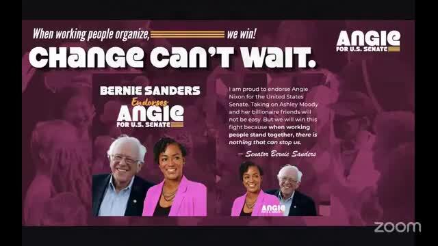 Bernie Sanders Says That Angie Nixon Will Oppose Funding Our Military