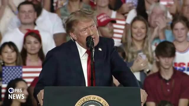 Trump Rally Interrupted by Man Wearing Shirt Saying, ‘Kill Your Local Pedophile’