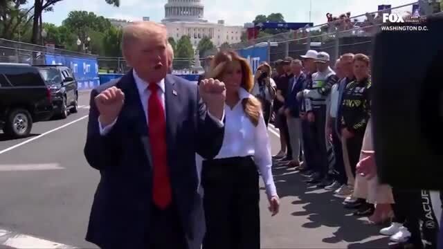 Trump Greet the Drivers Before Today’s IndyCar Freedom 250 GP Race