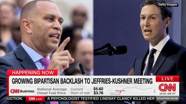 Asked About Kushner Meeting , Hakeem Jeffries Goes on a Rant Against ‘Trump Cartel’