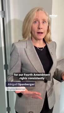 Virginia Gov. Abigail Spanberger Said Calls to Ban ALPRs like Flock Are ‘Overly Simplistic,’ and Said She Wants to ‘Regulate’ Them