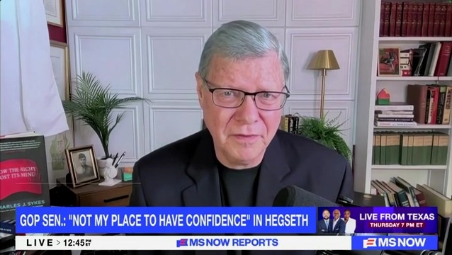 Charlie Sykes: Pete Hegseth ‘Is Executing a Massive Paranoid Purge of the Military’